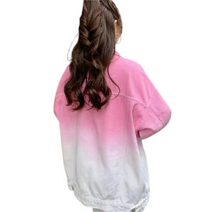 Chaqueta vaquera de manga larga con degradado de alta calidad para mujer, abrigo de mezclilla con estampado tie-dye, ropa de calle de moda para mujer - Product Image 2