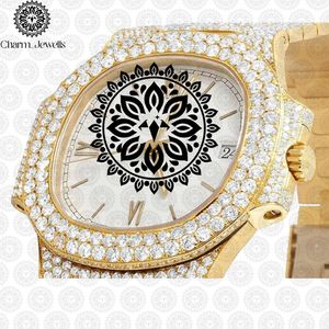 Montre de luxe Charm_Jewells en acier inoxydable, boîtier 40 mm, mouvement mécanique analogique, pour homme, style vintage, accents de diamants, 10 bars - Product Image 5
