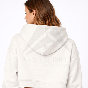 Sudadera Corta Blanca para Mujer, Manga Regular, Color Sólido, Tejido de Algodón, Informal, para Otoño - Product Image 4