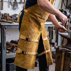 Premium Quality Sleeveless Welder <b>Apron</b> Cowhide Split Leather Heat Spark Resistant Properties Industrial Safety <b>Working</b> <b>Apron</b> - Product Image 5