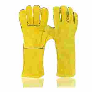 Leather Safety Gloves <b>Heat</b> Resistant Durable Customizable <b>Heat</b> Resistance Welding Gloves <b>Heat</b>-resistant Welding - Product Image 6