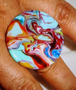 Wholesale Customized Best Quality Handcrafted High Polished Beautiful Colorful Fashion <b>Resin</b> Ring for Women Handmade in India - Product Image 2