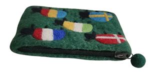 Handmade High Quality Vintage Style Felt Wool <b>Coin</b> <b>Purse</b> Flag Zipper Closure - Product Image 2