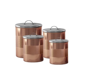 Nouveaux contenants de stockage alimentaire en cuivre avec couvercle et poignée, design vintage pour la conservation des épices en cuisine, boîte en métal. - Product Image 3