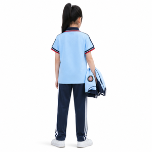 Camiseta Polo Escolar de Algodón Personalizada para Niños, Manga Corta, Cuello a Rayas, Uniforme Deportivo Unisex, Proveedor OEM, Logotipo Personalizado - Product Image 1