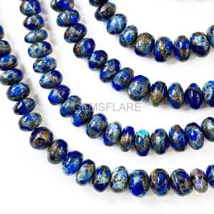 Aaa Blue Copper Turquoise Rondelle <b>Beads</b> Neon Blue Mohave Turquoise <b>Beads</b> For Jewelry Making Supplies 8-10MM Turquoise Gemstone - Product Image 2