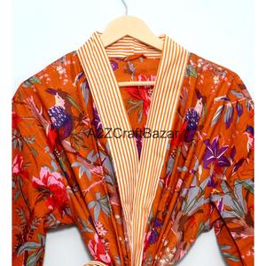 Robe kimono en coton à motif floral, élégante, tendance, douce, décontractée, colorée, avec ceinture ajustable, été/hiver, dernier design - Product Image 4
