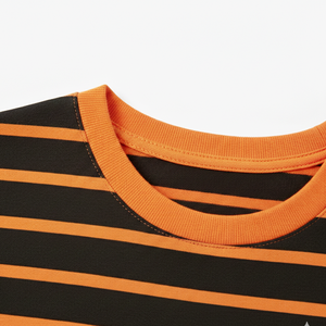 Camiseta para Mujer con Servicios de Fabricante de Equipo Original, Camisetas con Patrón de Forro Naranja y Negro para Mujer al por Mayor - Product Image 2