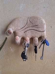 Wabi Sabi <b>Wall</b> Art <b>Wall</b> Decor Home Living Handmade Ceramic Hand <b>Wall</b> <b>Hook</b> Key Holder Room Decoration Hangings Arts Home Decor - Product Image 2