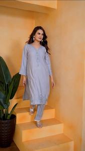 Tendencia chica adulta Salwar Kameez hermoso trabajo de bordado con Latkhan para fiesta 2 uds ropa para correr - Product Image 2