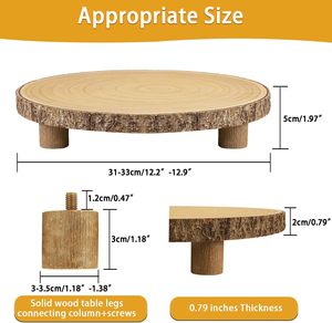 Base para Pastel de Madera con Patas, Accesorios para Postres, Soporte Rústico para Pastel, Decoración Central para Fiestas/Fiestas Infantiles - Product Image 2