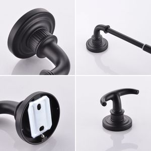 Set di 4 Accessori per Bagno Neri, Portasciugamani Regolabile da 24 Pollici, Accessori di Qualità per il Tuo Spazio - Product Image 1