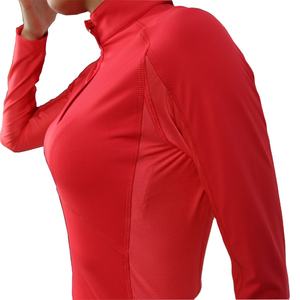 Camiseta Deportiva Personalizada para Mujer, de Spandex/Poliéster, para Montar a Caballo, Cuello Redondo, Manga Larga, Ajustada, Transpirable, Informal, Básica, con Logotipo - Product Image 1