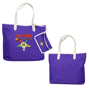 Sac fourre-tout violet de la Star d'Orient (OES) pour anciennes Matrones |   Sac fourre-tout imperméable personnalisé Eastern Star Maroon - Product Image 1