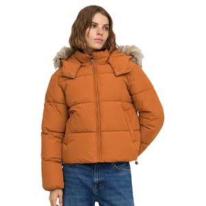 Veste matelassée pour femme, couleur vert olive, avec capuche en fourrure amovible, fermeture éclair, manteau d'hiver - Product Image 4