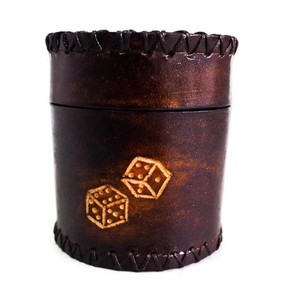 Gobelet à dés et jeu de dés en cuir véritable personnalisés, écologiques, durables, de haute qualité, avec couleur et design sur mesure - Product Image 1