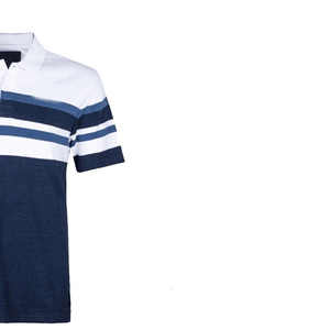 Polo de Punto de Algodón Premium para Hombre, a Rayas, con Bloques de Color, Manga Corta, Casual, Transpirable, Corte Regular - Product Image 2