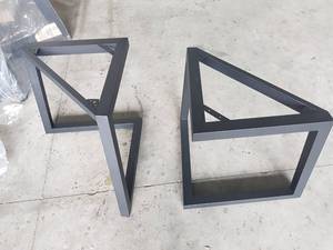 Contemporary Inverted L-Shaped Modern Durable Black Metal <b>Table</b> <b>Legs</b> for Dining Room Office Desks Workshop & Conference - Product Image 4