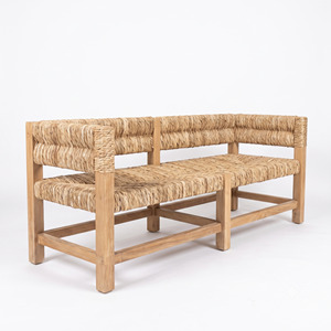 Teak Garden <b>Bench</b> Outdoor Resort Patio Seating Hotel Park Chair Woven Rattan Furniture Commercial Villa Deck Lounge Furniture - Product Image 3