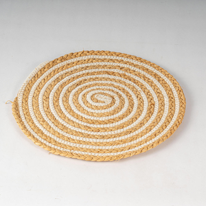 Set de table rond écologique fait main en corde de coton et raphia, tressé, pour table à manger, mariage, luxe - Product Image 5