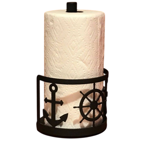 Nautical Metal Tissue Paper Holder With Anchor And <b>Ship</b> <b>Wheel</b> Design Free Standing Kitchen Decor Countertop Paper Towel Holder - Product Image 1