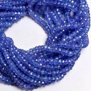 Perles facettées en Tanzanite bleue, forme Rondelle, 4 mm, pierre naturelle, évaluation tierce, marque Chakralume, pour la fabrication de bijoux - Product Image 4