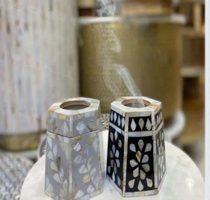 Ensemble de brûleurs à bakhoor Mubkhara en résine naturelle 100% écologique, fabriqués à la main par des artisans indiens, trois pièces, design unique - Product Image 2