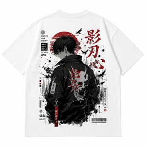 T-shirt imprimé anime de haute qualité pour hommes et femmes, streetwear tendance, coton, tee-shirt surdimensionné - Product Image 2