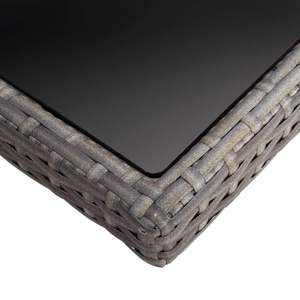 Tavolo da pranzo resistente da 47,2 pollici x 47,2 pollici in rattan PE grigio - Product Image 3
