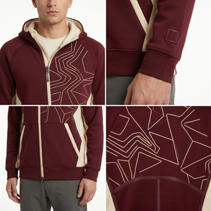 เสื้อฮู้ดดี้ Asymmetric Atelier Tech Fleece สำหรับผู้ชาย พรีเมียม ซิปแบบรูดขึ้น-ลง สไตล์ไฮเอนด์ แนวอวองการ์ด สตรีทแวร์ ผลิตตามสั่งจากโรงงาน Sialkot ไซส์ XS - Product Image 4