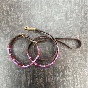 Conjunto de correa de cuello de perro Polo de cuero indio hecho a mano de la mejor calidad, diseño suave de lujo, herrajes de latón macizo, cintas duraderas - Product Image 2