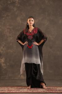 Heavy Embellished Ombre <b>Kaftan</b> Set <b>Black</b> - Product Image 2