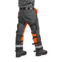 Pantalones de Trabajo Color Naranja, Pantalones de Protección para Motosierra, Térmicos, Resistentes a Cortes, Antiestáticos, Ignífugos, Cómodos, de Poliéster, con Certificación CE