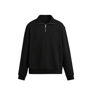 Sweat-shirt pour homme à demi-zip en polaire, pull à quart de zip, coupe courte, tissus de qualité supérieure, respirabilité, chaleur, 100% coton - Product Image 2