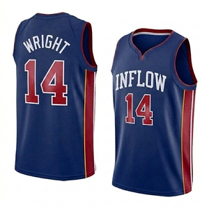 Camiseta de Baloncesto InfloW para Hombre, Negra, Roja y Blanca, Número 33 Wright, Cuello en V, Sin Mangas, Transpirable, de Poliéster, para Todas las Temporadas - Product Image 2