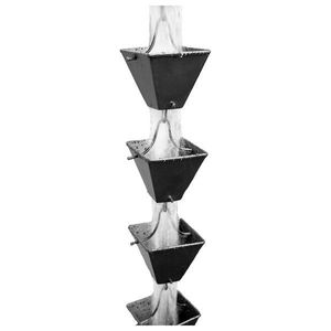 Cadena de Lluvia Minimalista Negra Tipo Cubeta, Alternativa Duradera a la Canalización de Drenaje para Drenaje Exterior Contemporáneo - Product Image 2