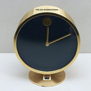 Contemporary Style Round Metal Table <b>Clock</b> Gold Plated Home Decor Quartz Movement Needle Calendars for Living Room - Product Image 4