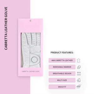 Gant de golf en cuir Cabretta blanc respirant pour droitier, unisexe, avec fermeture à bouton, emballé dans une boîte - Product Image 5