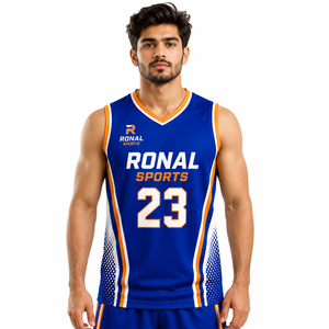 Maillot de basketball pour hommes, logo personnalisé, uniforme d'équipe, léger, anti-humidité, polyester, t-shirt de sport, vente en gros en vrac, usine - Product Image 3