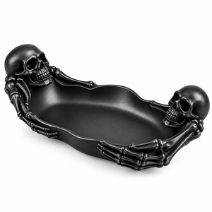 Bandeja Decorativa de Aluminio con Diseño de Calavera Gótica, Duradera, para Decoración del Hogar en Halloween |   Plato de Servir Multiusos, Regalo Único para la Mesa - Product Image 1