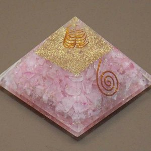 Natural Rose Quartz <b>Orgone</b> Pyramid for Love Attraction Healing Meditation Heart Chakra Energy <b>Generator</b> - Product Image 1