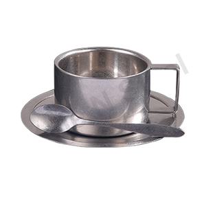 Ensemble de tasses vintage, thé de luxe, ensemble de tasses à thé et de soucoupes, design classique avec poignée ergonomique, fabriqué en acier inoxydable durable - Product Image 1