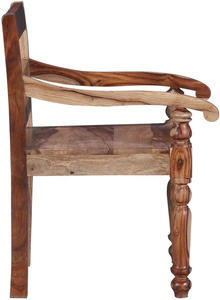 Fourniture d'usine en Inde de chaises de salle à manger rembourrées avec bras chaise de canapé en bois produit en vrac fait à la main - Product Image 2