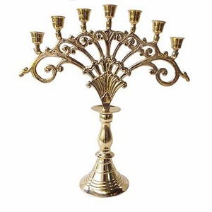 7 Pillar Gold Metal <b>Candle</b> Stand Luxury Decorative <b>Candle</b> Holder For Dining Hall Centerpiece And Hotel Lobby Display From India - Product Image 3