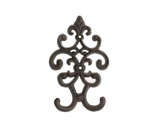Gancho de Pared de Hierro con Recubrimiento de Polvo Negro Antiguo, Diseño Decorativo con Motivos Curvos, Gancho Individual para Ropa, Bolsos, Llaves, Decoración del Hogar - Product Image 2