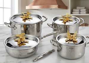 Casserole de luxe classique Ruffoni en acier inoxydable martelé à la main, qualité supérieure, très demandée, accessoires et fournitures de cuisine - Product Image 6