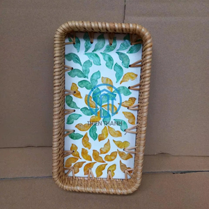 Bandeja Rectangular de Nácar para Servir – Bandeja Decorativa Hecha a Mano con Incrustaciones de Concha para Decoración del Hogar, Mesa de Centro, Servicio de Café OEM ODM - Product Image 1