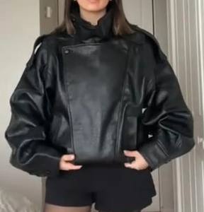 Veste pour femme de qualité supérieure, élégante, personnalisable, en cuir PU avec fermeture éclair, pour l'hiver, vente en gros, vêtements de mode pour femmes - Product Image 4