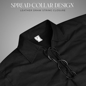 Chemise Ghillie Jacobite Noire pour Homme de Haute Qualité, Meilleure Vente, Tenue Écossaise des Highlands, Manches Longues, À Lacets, OEM ODM - Product Image 3