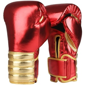 Gants de boxe de qualité supérieure LX, logo du club de gym imprimé, gants de boxe en cuir véritable avec fermeture à sangle - Product Image 1